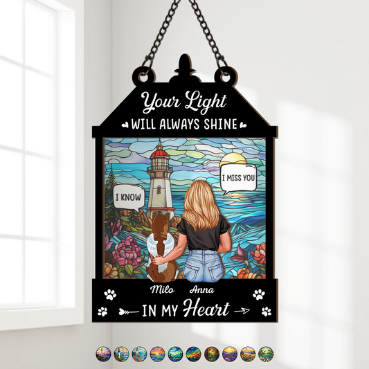 3884UUS1 personalized window hanging suncatcher ornament dog memorial gifts for dog moms 3884U3V0C