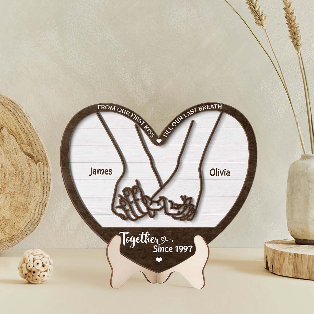 3895QUS2 personalized couple gifts_ from our first kiss till our last breath wood plaques 3895QKL3G