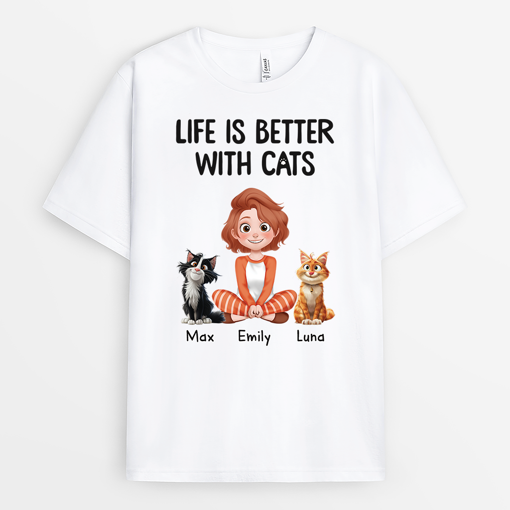 3903AUS1 custom cat shirt cat mom gifts life is better with a cat 3903A5N0D_4412710f 23af 4c3f 8f23 bca558e29c38