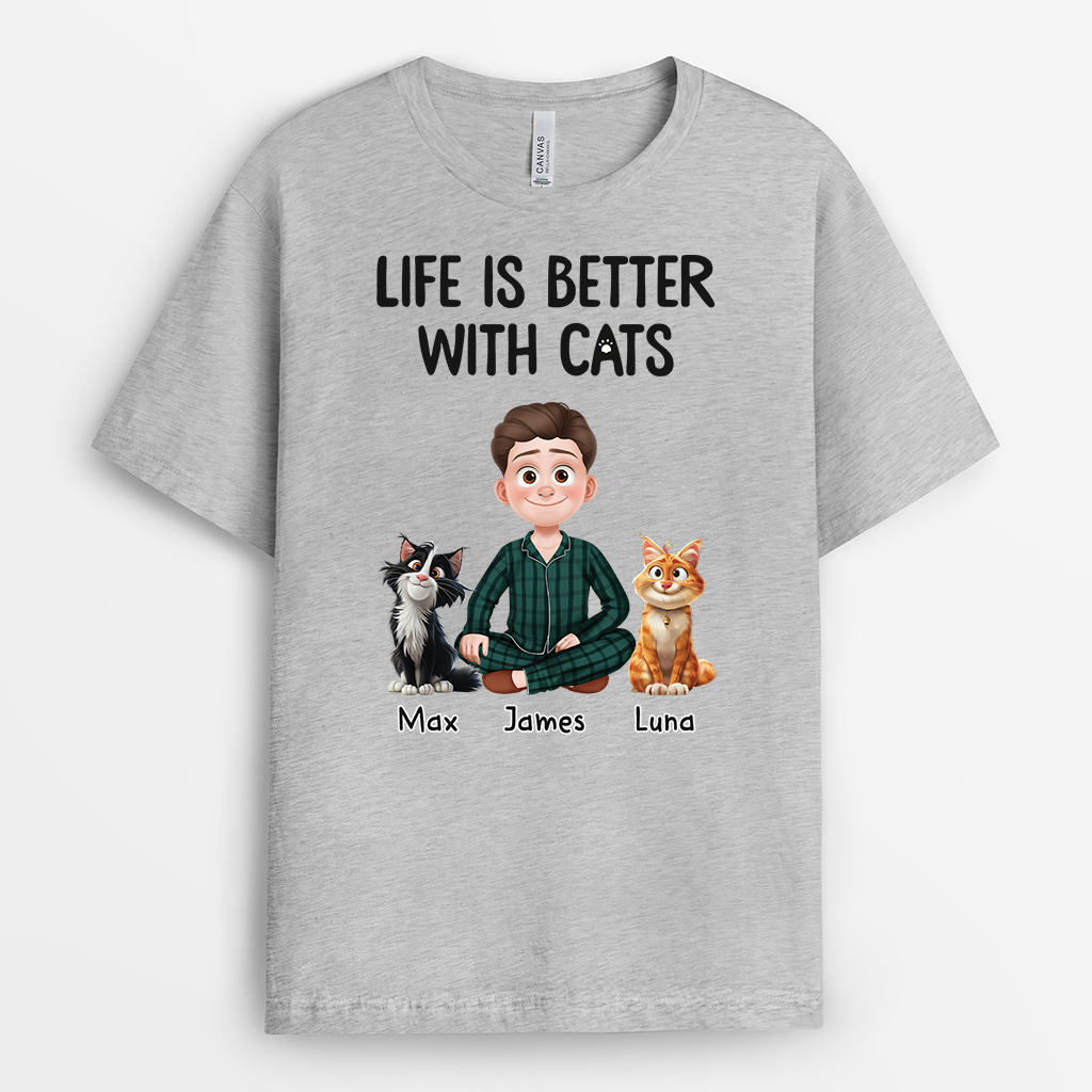 3903AUS2 custom cat shirt cat mom gifts life is better with a cat 3903A5N0D_ef89c8f0 6d8b 4a08 ad16 5f5aceafd56a