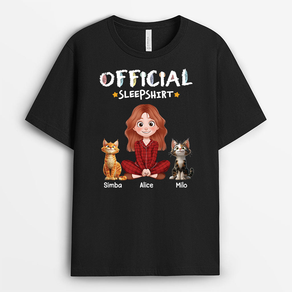 3939AUS1 personalized cat sleep shirt shirts for cat lovers 3939A8V0D