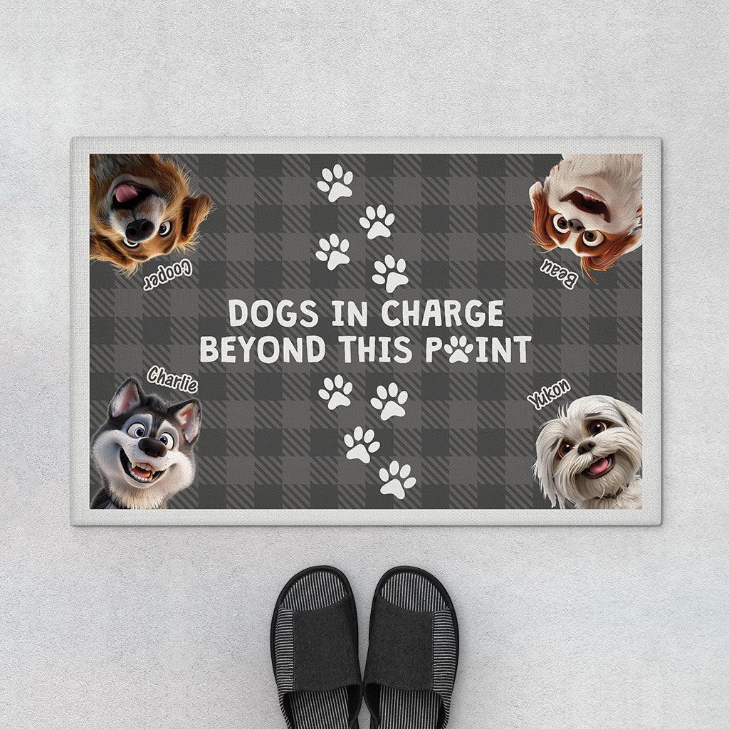 3947DUS1 personalized dog lover gifts dogs in charge doormat 3947DKI5C