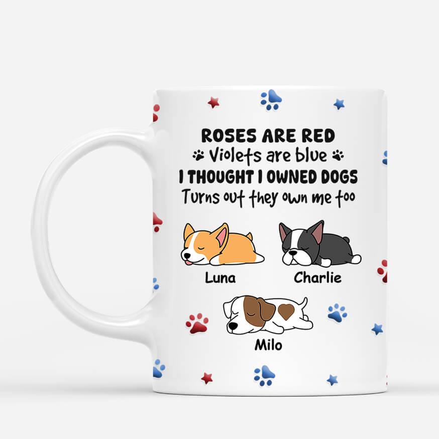 3979MUS1 personalized dog mug roses are red violets are blue dog poems 3979MKH5C