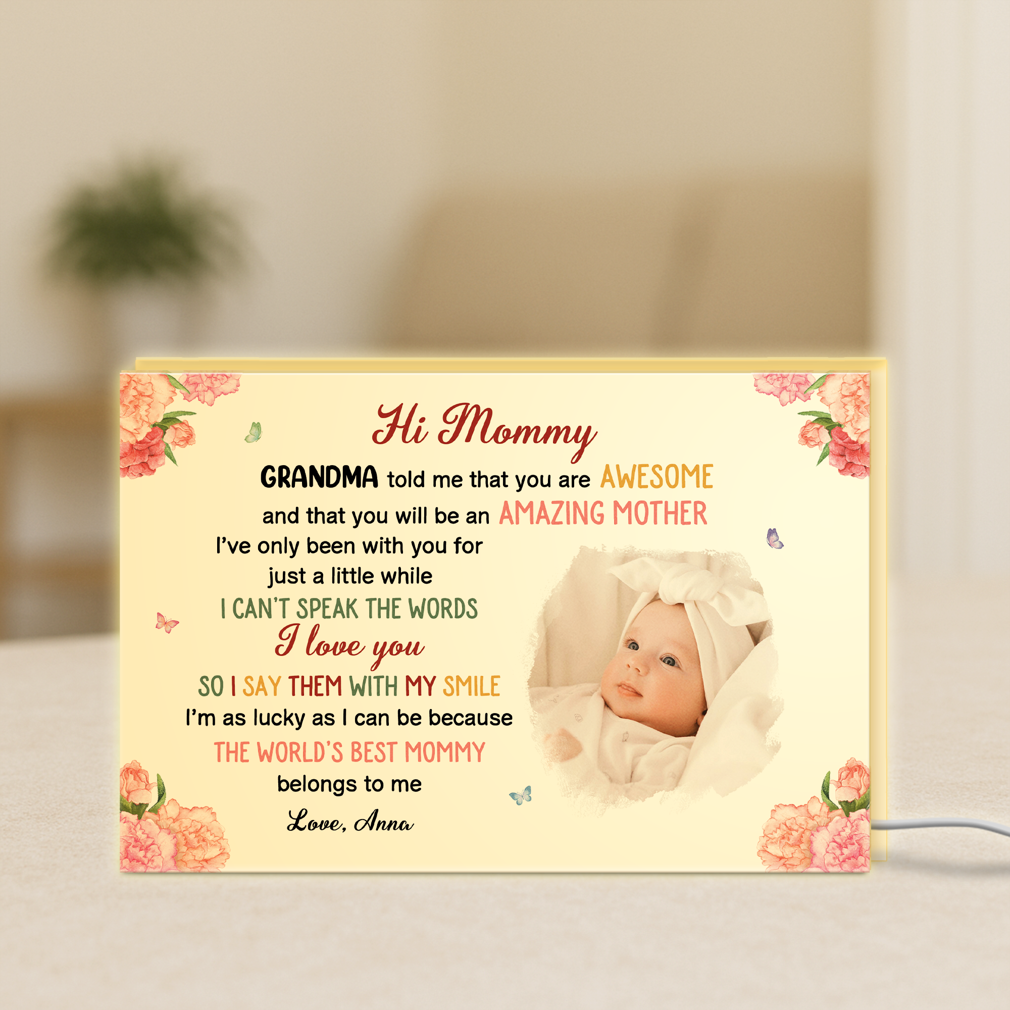 4055LUS1 personalized photo light box_ mothers day gift from baby  4055L