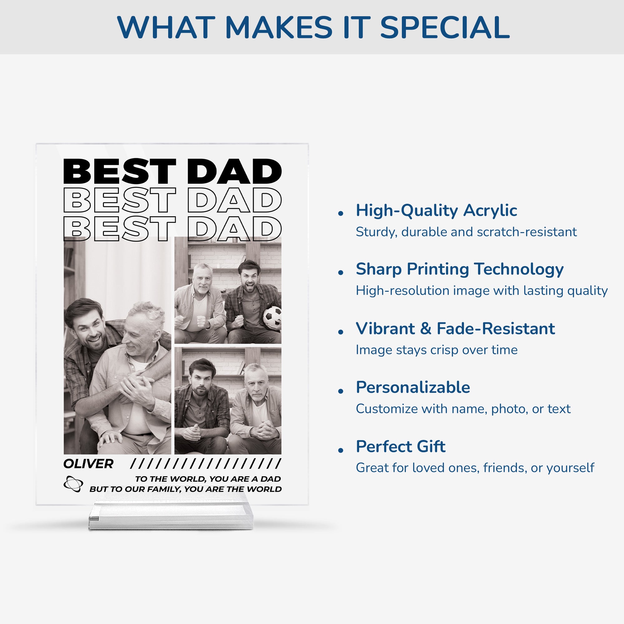 4065RUS5 personalized acrylic plaque with stand photo gifts for dad 4065RTM5B