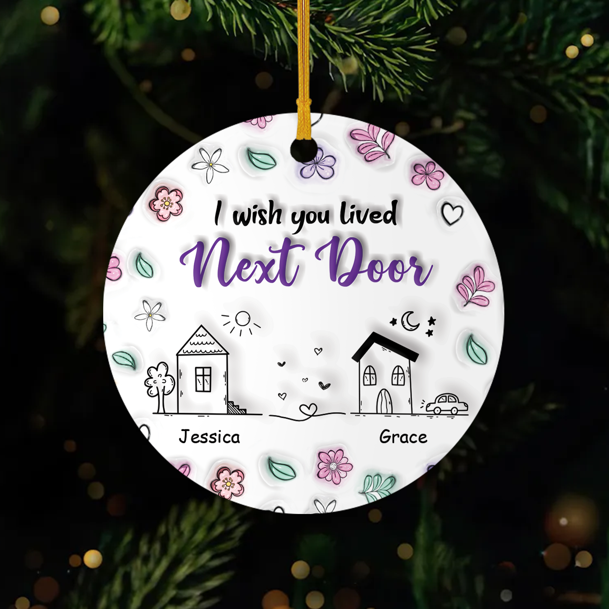 4081OUS1 3d printing effect personalized ceramic ornament_s i wish you lived next door gifts 4081O8U5F