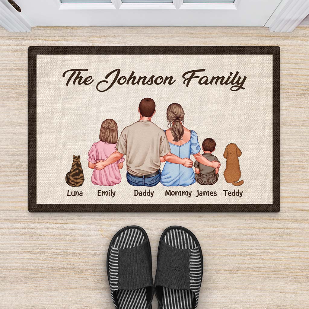 4130DUS2 personalized gifts for family_ with pets family name doormat 4130D6T5I
