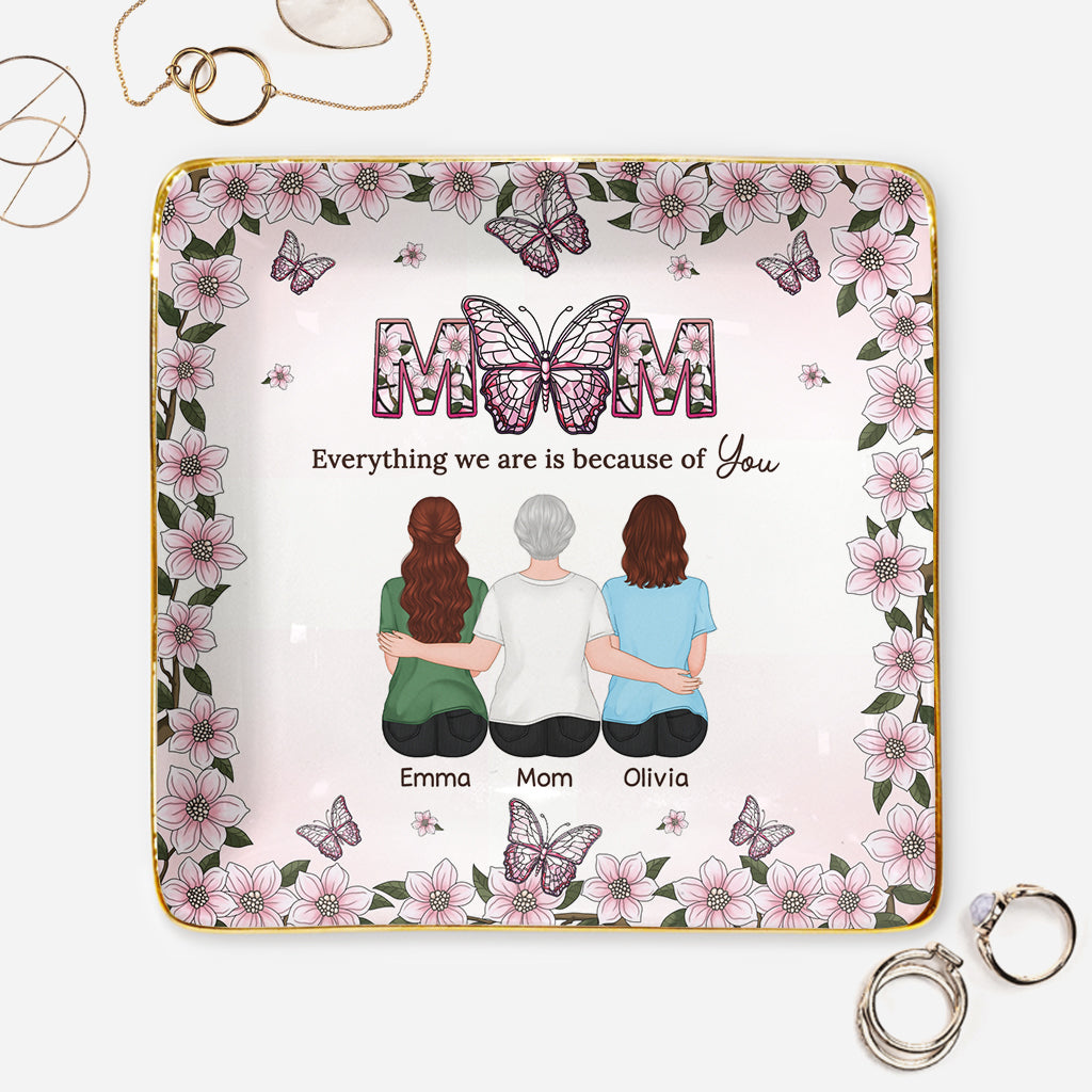41392US1 personalized jewelry dish_ for mom everything we are is because of you 41392KI7A