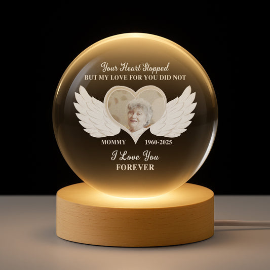 4179LUs1 personalised memorial crystal ball lamp with photo for loss of mumdad 4179ltl5a