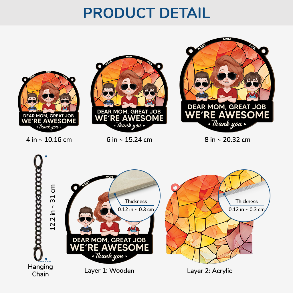 4193UUS3 personalized gifts for mother great job mom suncatcher 4193U8H0A