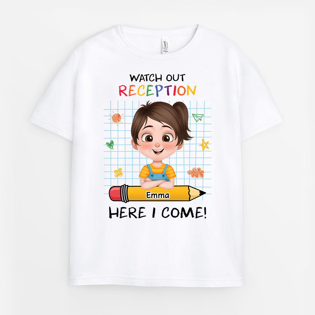 4194AUS1 personalized gifts for kids watch out reception here i come youth tee 4194A5Q0K