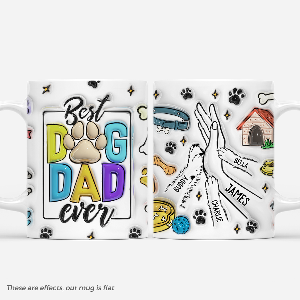 4195MUS1 3d printing effect personalized gift for dog lovers best dog dad ever mug  4195MKH5B
