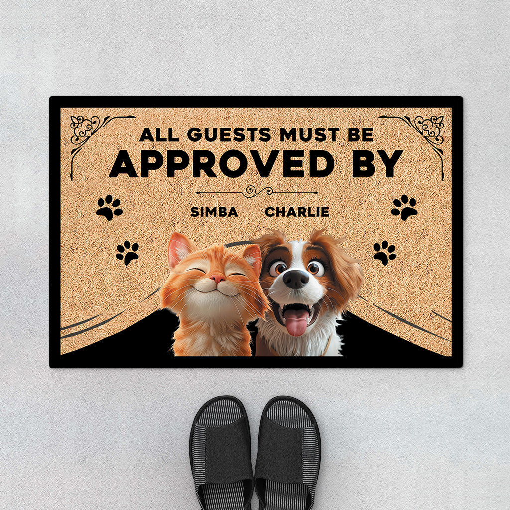 4199DUS1 personalized pet gifts guest approved doormat  4199D