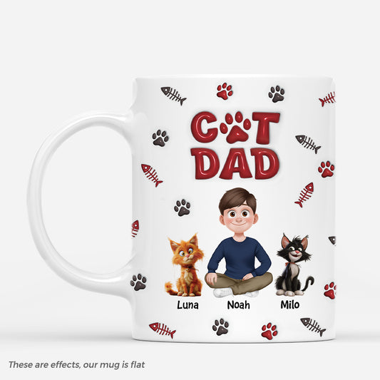 4218MUS1 3d printing effect personalized gift for cat lovers cat dad 3d mug 4218M8K0D