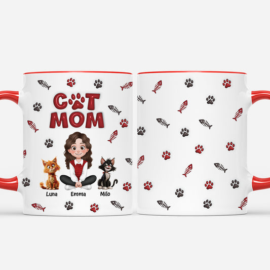 4218MUS2 3d printing effect personalized gift for cat lovers cat dad 3d mug 4218M8K0D