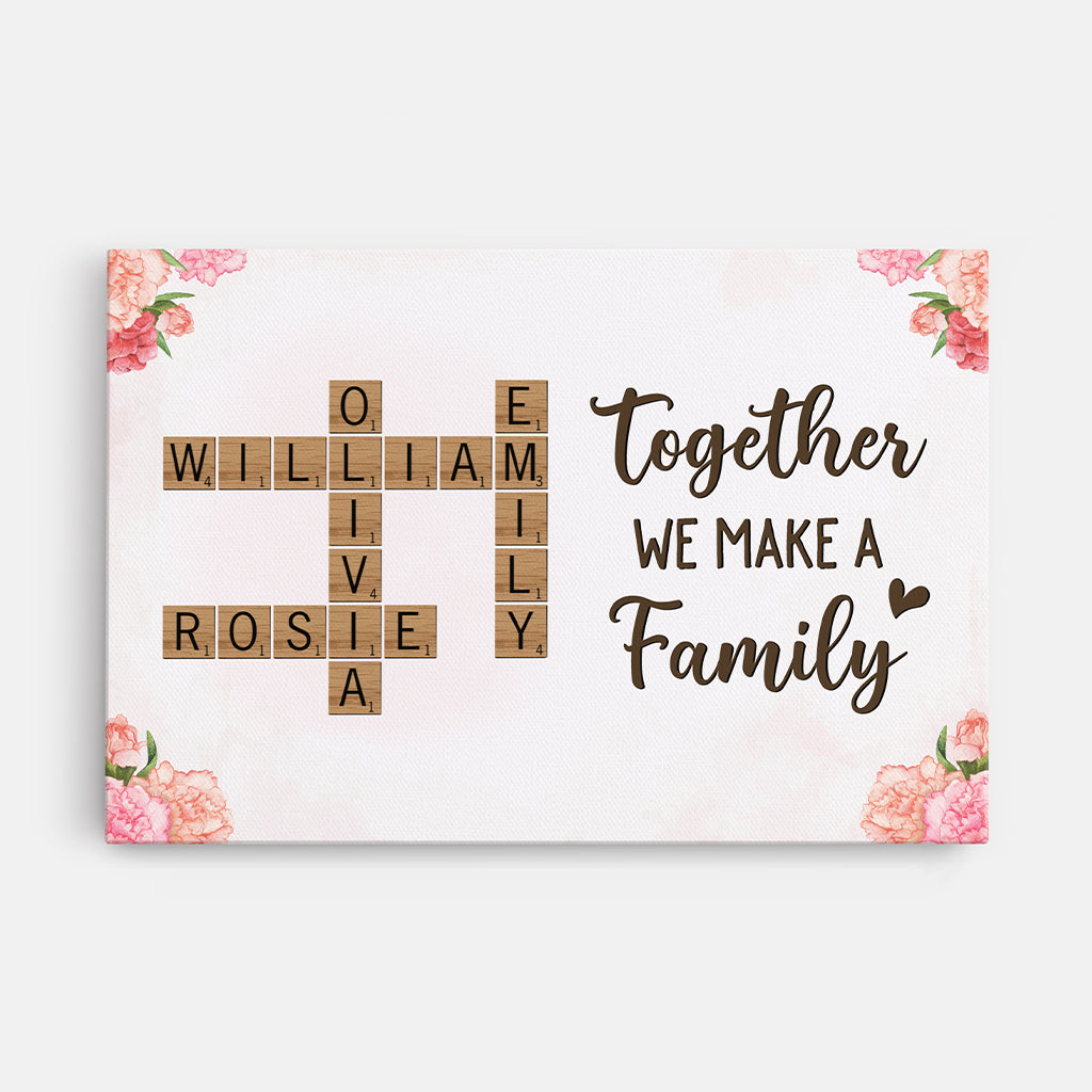 4227CUS1 together we make a family puzzle  customized canvas for parents grandparents 4227c8i5i