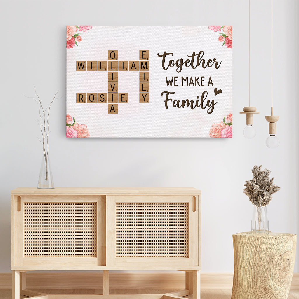 4227CUS3 together we make a family puzzle  customized canvas for parents grandparents 4227c8i5i