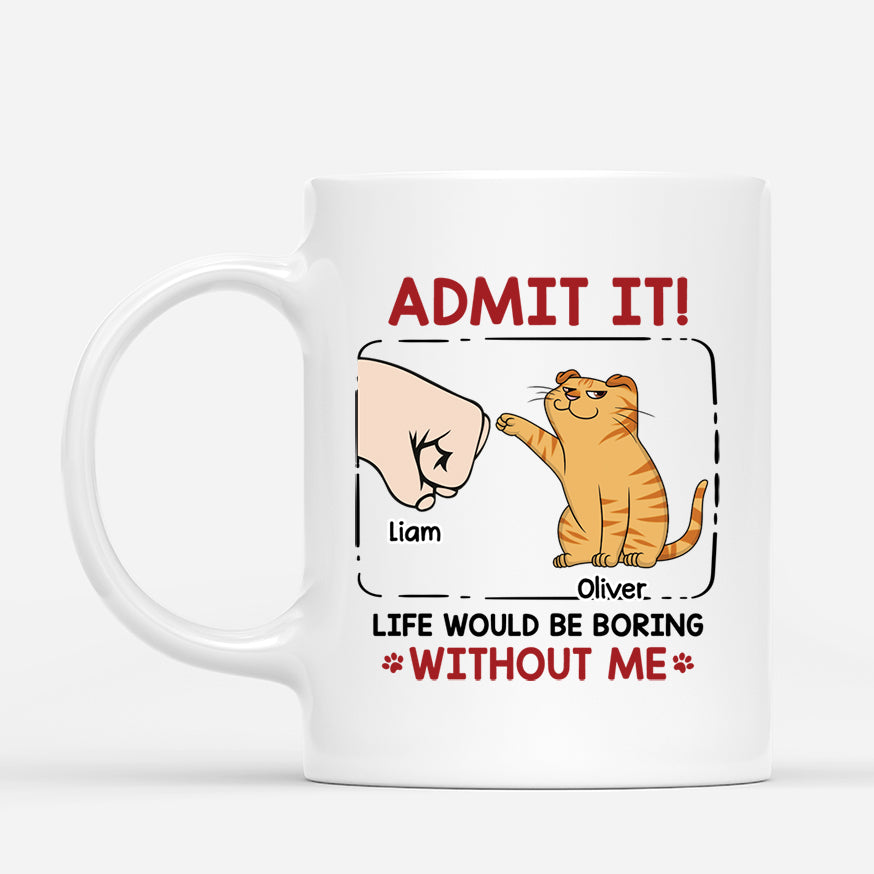 4234MUS1 personalized cat lover gifts boring without me mug 4234M3T3D