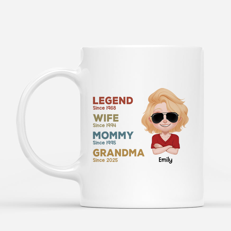 4235MUS1 custom mothers day mug legend wife mommy grandma since 4235M5L5A