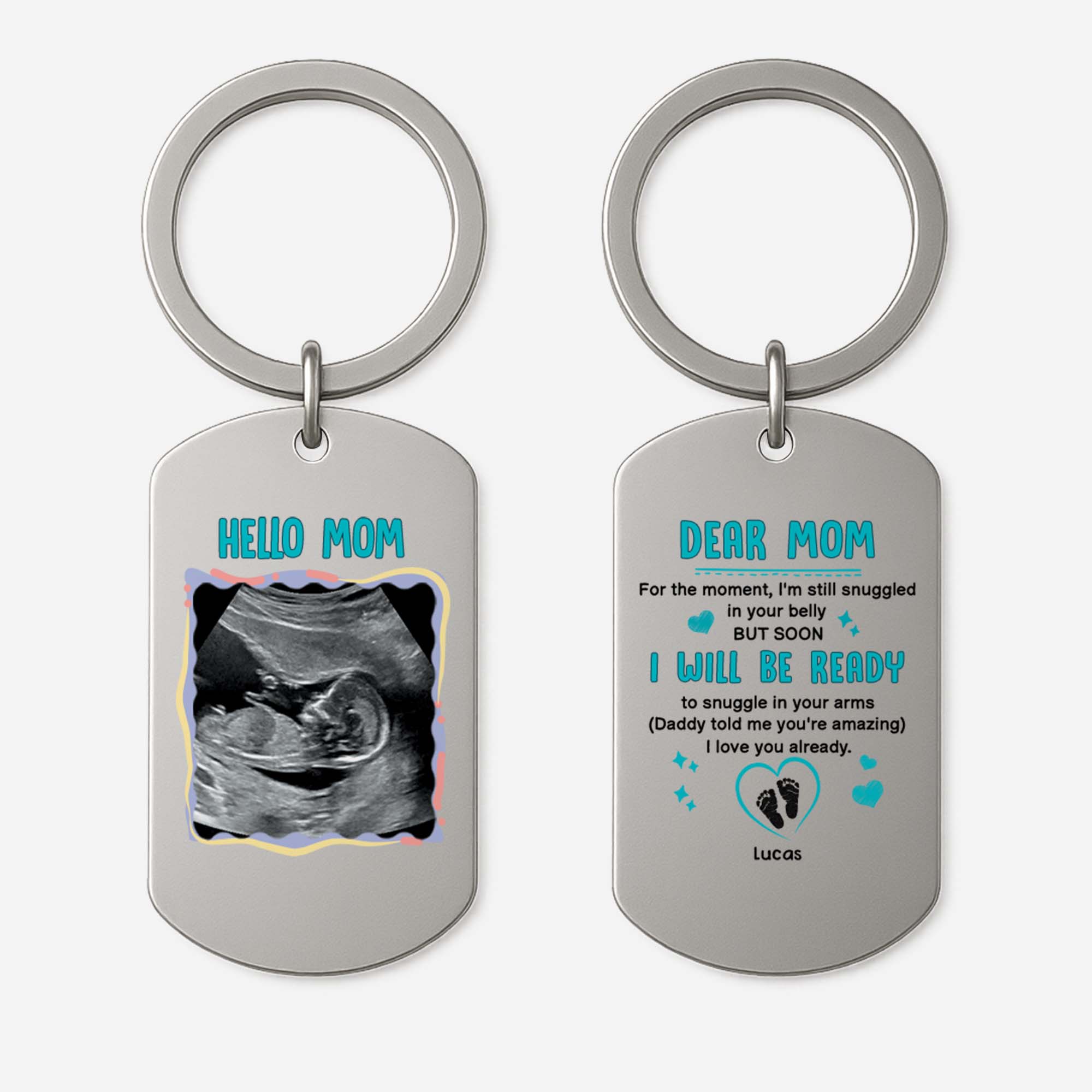 4269JUS1 personalized metal keychain with photo gifts for mom to be 4269JTL5B