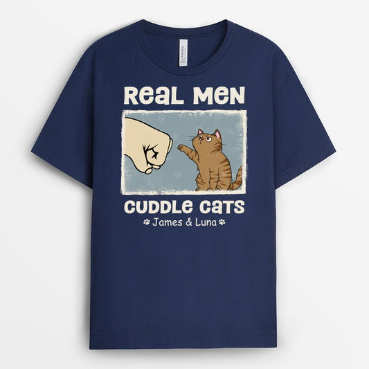 4272AUS2 custom cat shirt funny cat lover gifts real men cuddles cat 4272ATQ8D