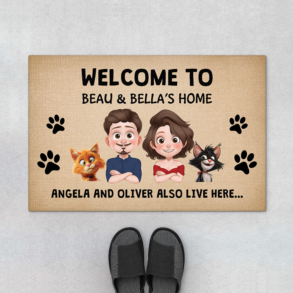 4275DUS1 personalized gifts for cat owners funny cat welcome doormat_ 4275D8I0D