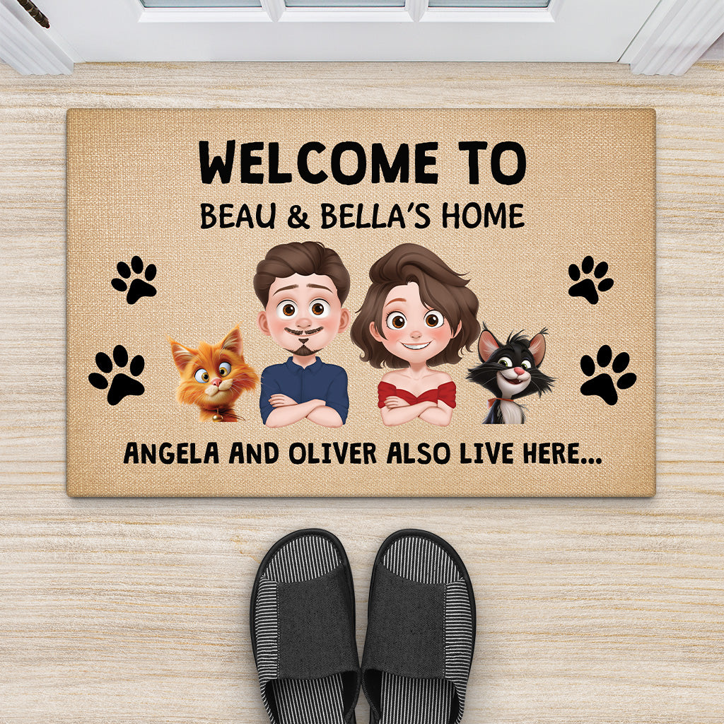 4275DUS2 personalized gifts for cat owners funny cat welcome doormat_ 4275D8I0D