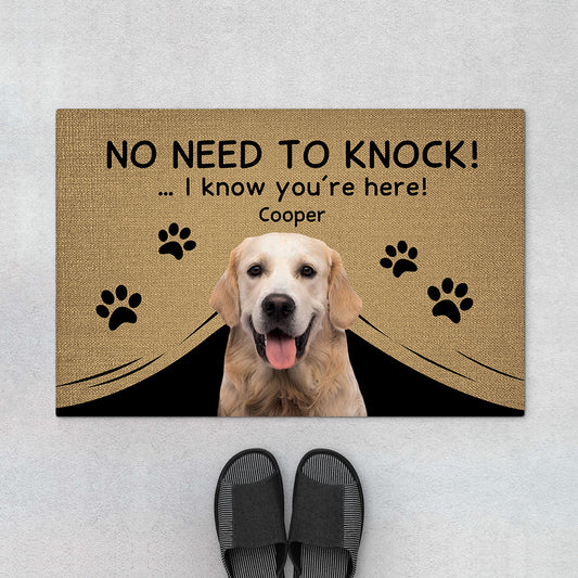 4291DUS1 customized gifts for dog lovers no need to knock dog doormat_ 4291D8Q3C