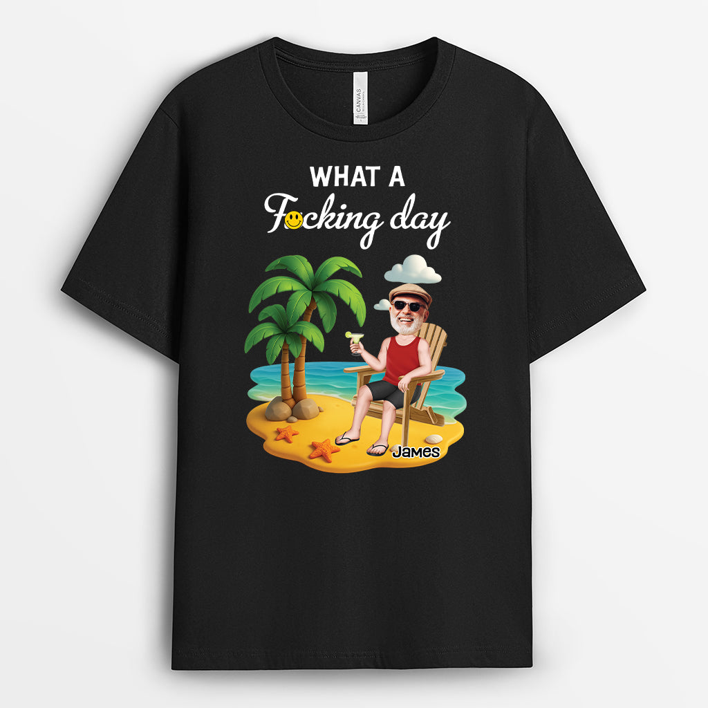 4296AUS1 personalized funny gifts for him what a fucking day t shirt  4296A3H0A