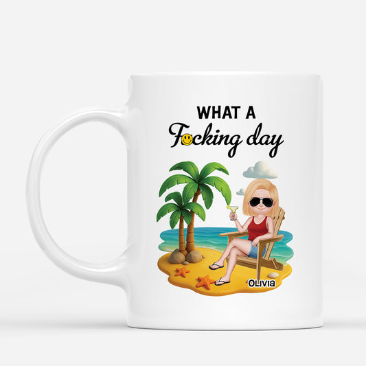 4296MUS1 personalized funny gifts for her what a fucking day mug  travel mug 4296M3H0A