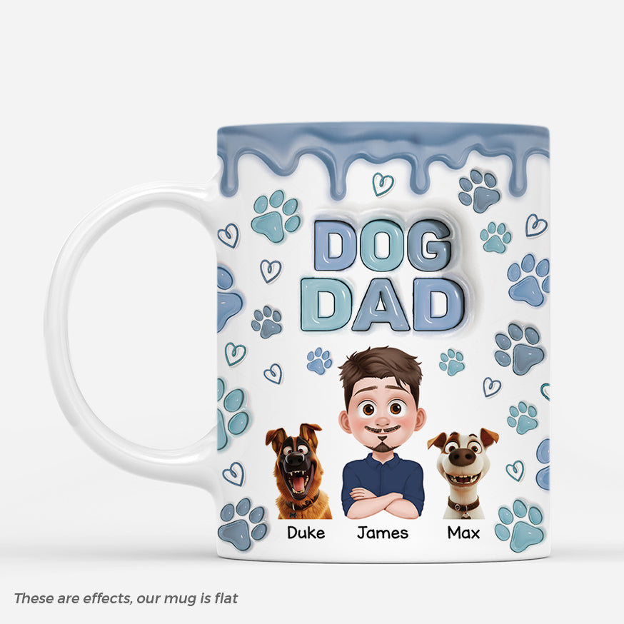 4305MUS1 3d printing effect personalized dog dad gifts paw print mug 4305M5K0C