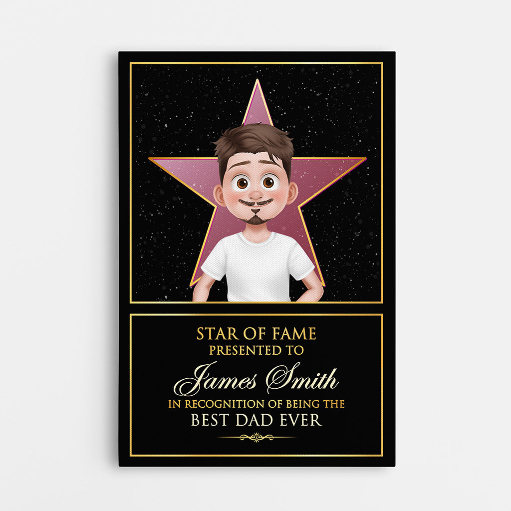 4306CUS1 custom fathers day gifts_ funny best dad ever award canvas 4306C5M0B