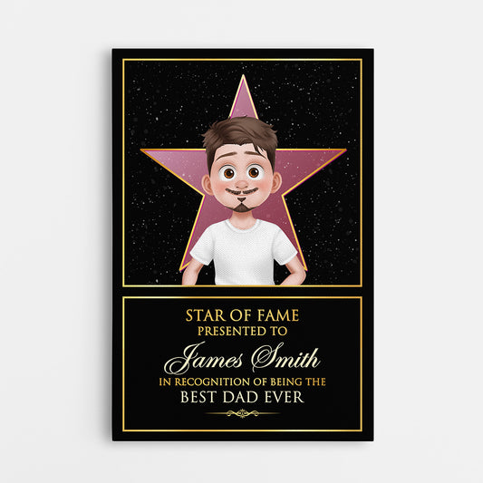 4306CUS1 custom fathers day gifts_ funny best dad ever award canvas 4306C5M0B