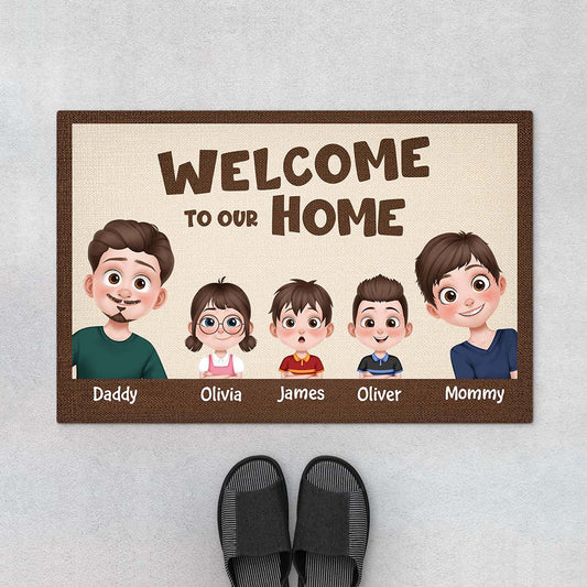 4328DUS2 personalized family doormat welcome to our home 4328D6Q0I