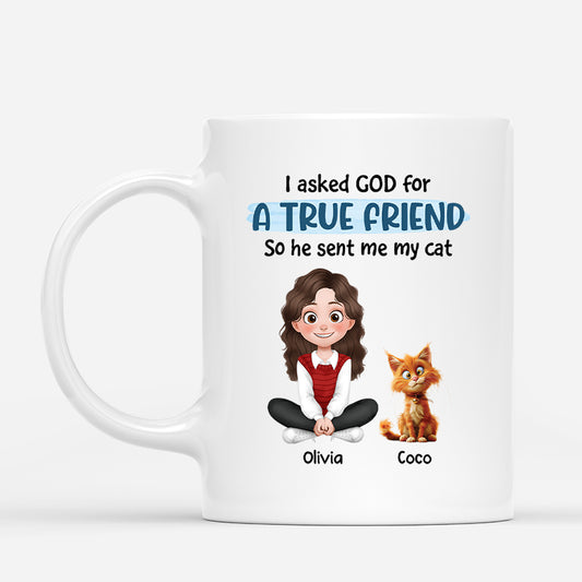 4329MUS1 personalized cat lover gifts true friend cat mug  4329M6K0D