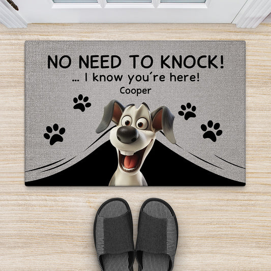 4334DUS2 funny personalized _dog gifts no need to knock dog doormat 4334D8Q5C