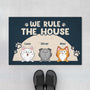 4340DUS1 personalized funny cat doormat we rule the house 4340D