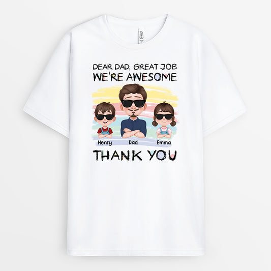 4349AUS1 personalized dad shirts dear dad great job were awesome 4349AKH0B