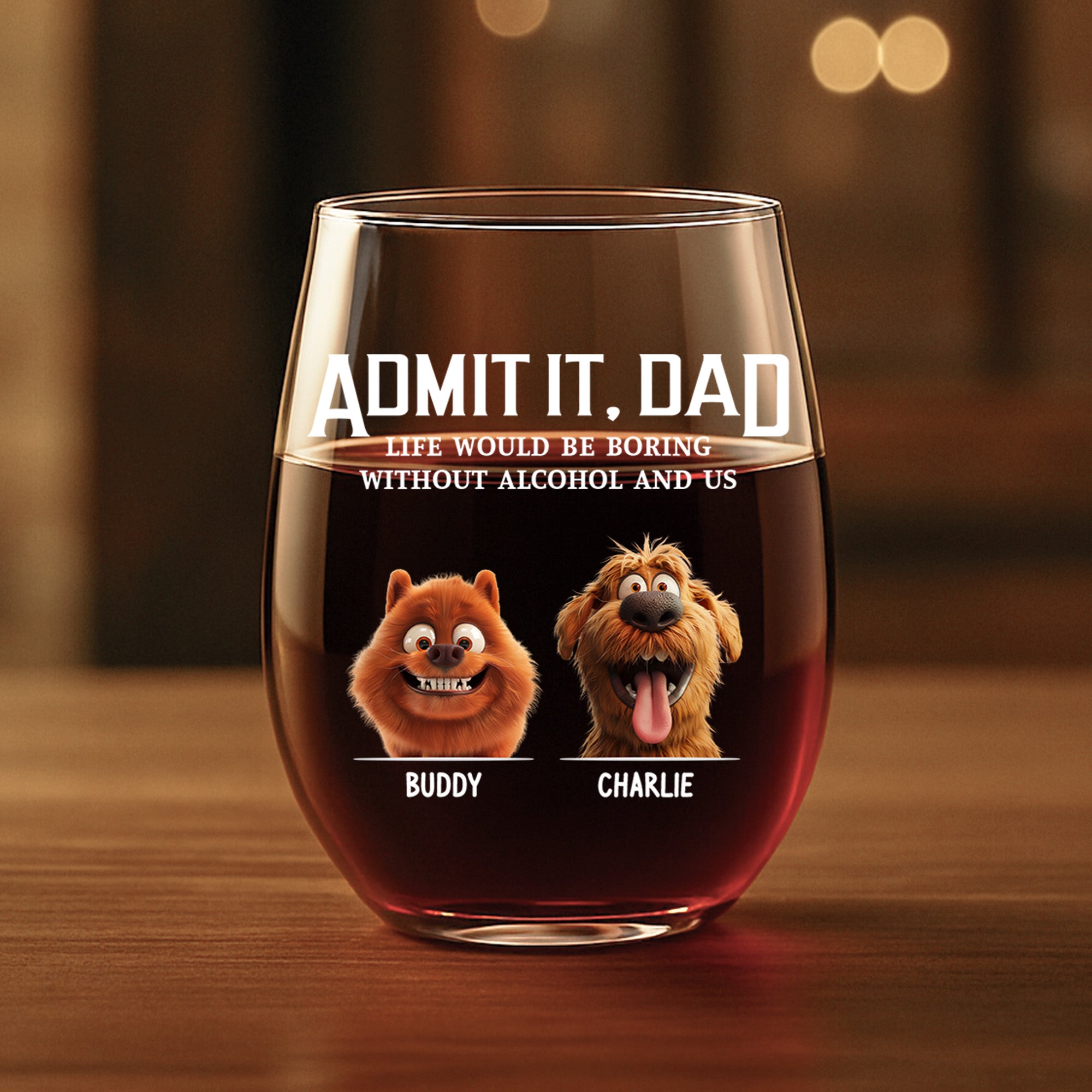 4351IUS1 personalized stemless wine glasses funny gifts for dog moms 4351IKMC