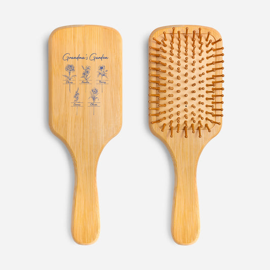 4357QUS1 personalized uv printed bamboo hairbrush grandmas garden gifts 4357qtl5a