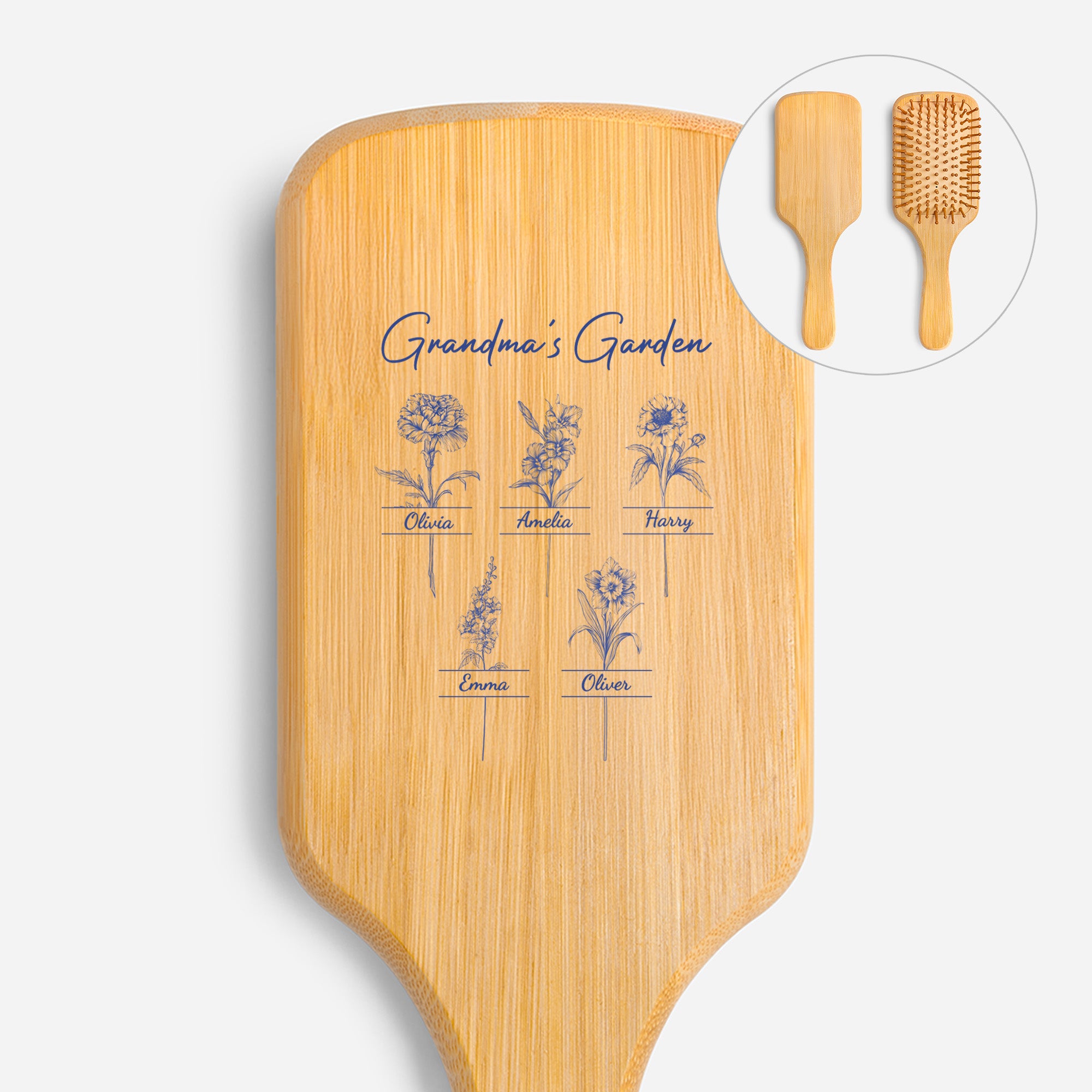 4357QUS1 personalized uv printed bamboo hairbrush grandmas garden gifts 4357qtl5a_b0382611 d3ff 41cc a129 445e69d04ac2