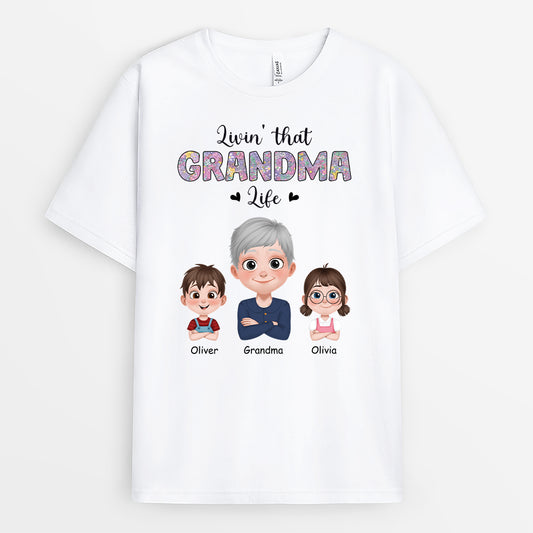 4368AUS1 personalized grandma shirts livin that grandma life 4368AK4NA