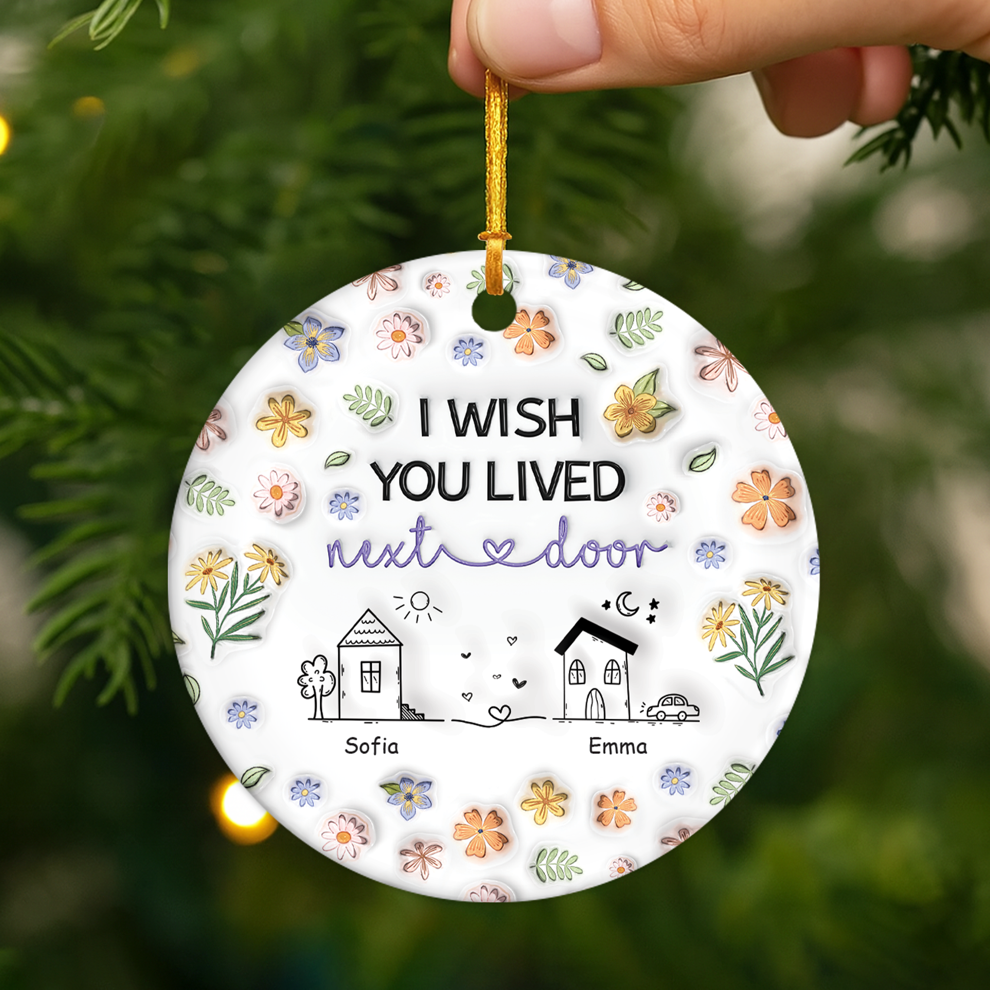 4377OUS2 3d printing effect custom ornament_ ceramic i wish you lived next door gifts 4377O3T5F