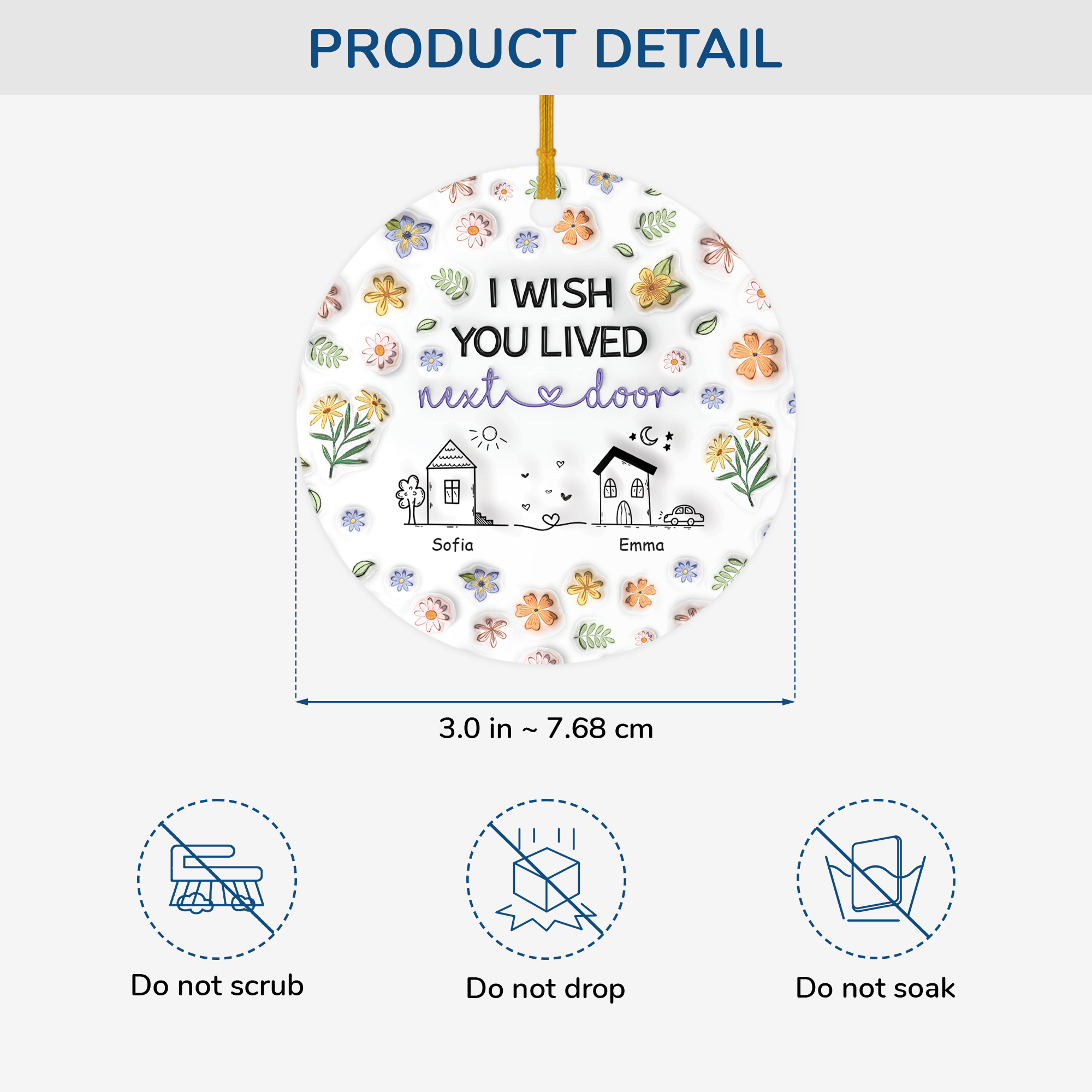 4377OUS3 3d printing effect custom ornament_ ceramic i wish you lived next door gifts 4377O3T5F