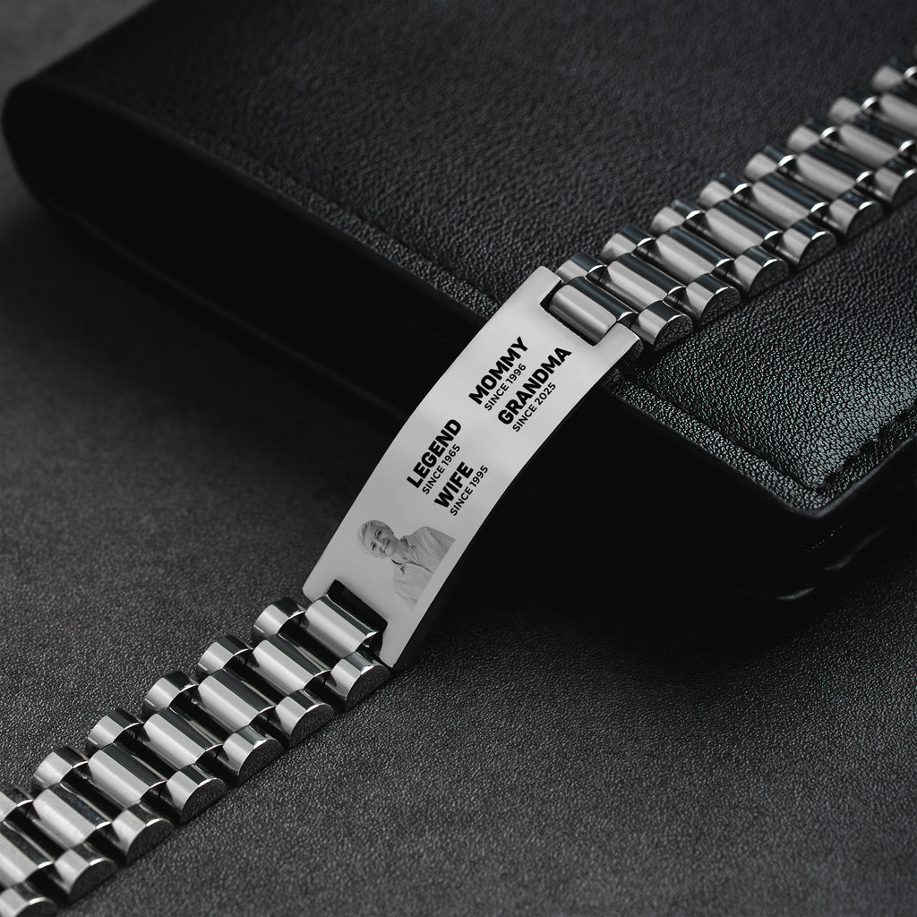 4413JUS2 personalized metal bracelet watch band_ photo gifts for dadgrandpa 4413jtv5b