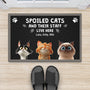 4414DUS2 custom cat doormat funny cat gifts spoiled cats live here  4414D