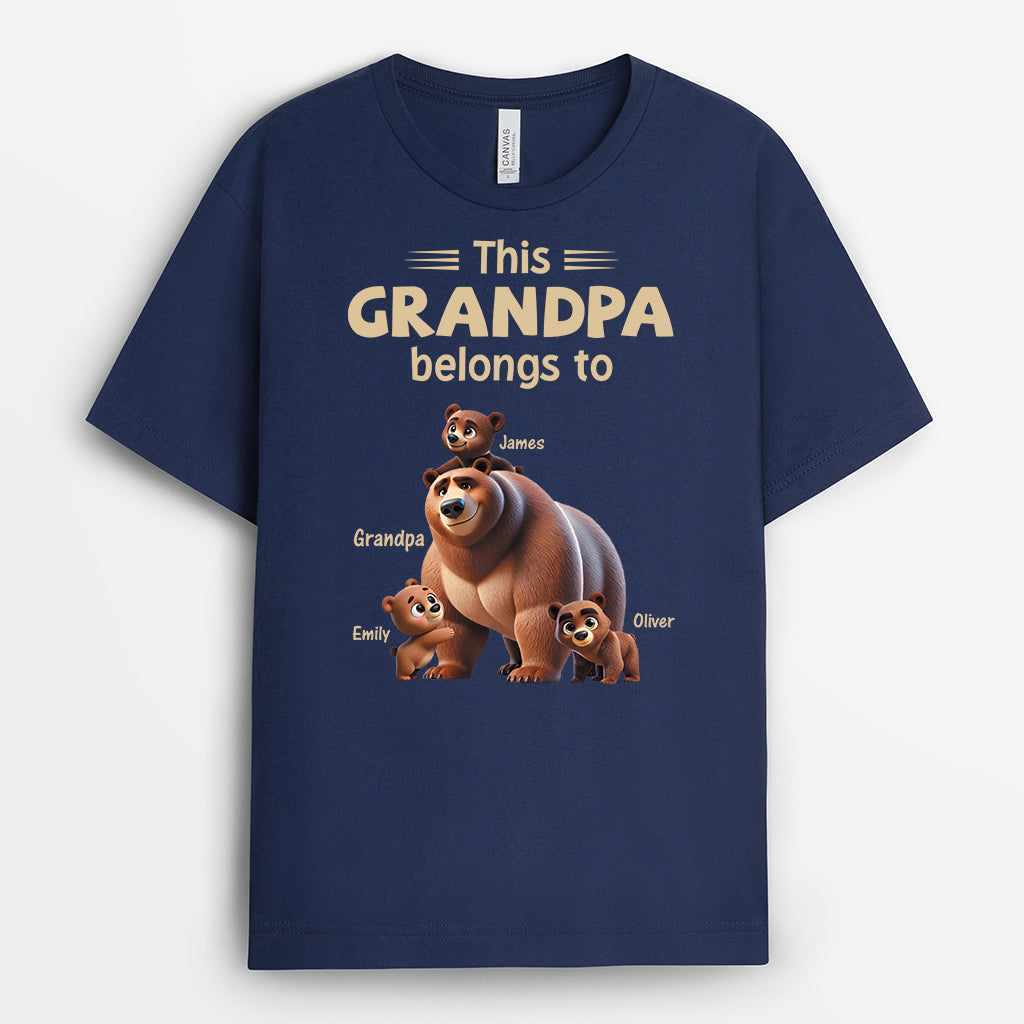 4447AUS2 custom gifts for dad papa bear shirt this dad belongs to 4447ATM5B