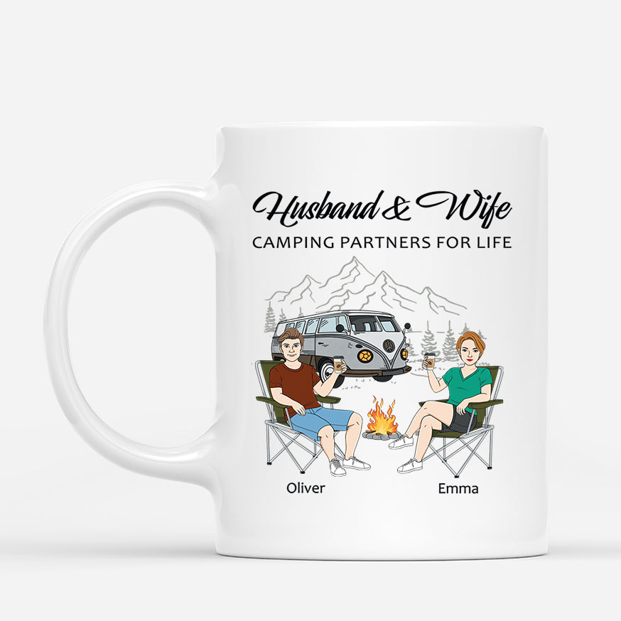 4448MUS1 personalized camping mugs for couples camping partners for life_ 4448MTQ8G
