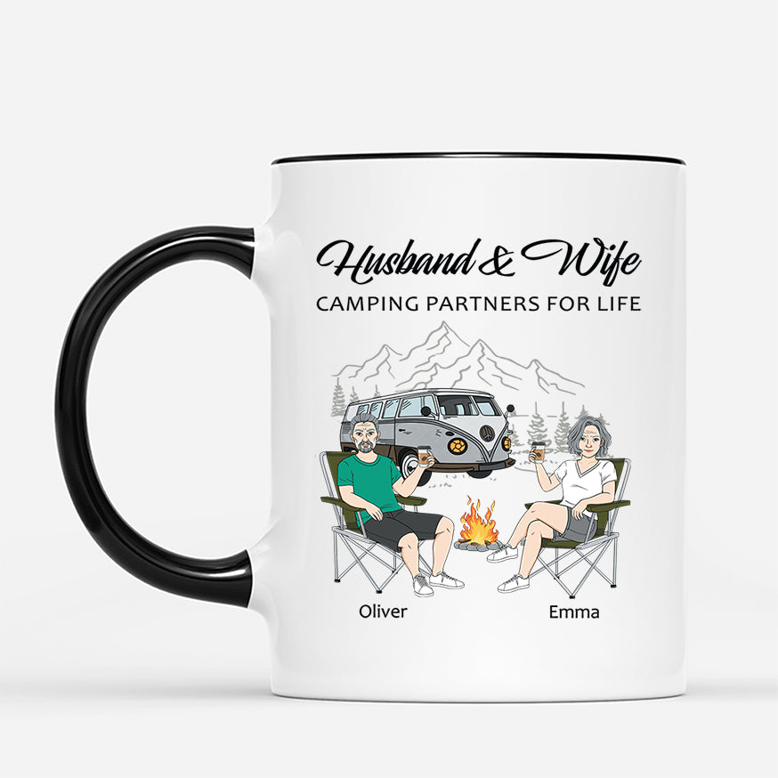 4448MUS2 personalized camping mugs for couples camping partners for life_ 4448MTQ8G
