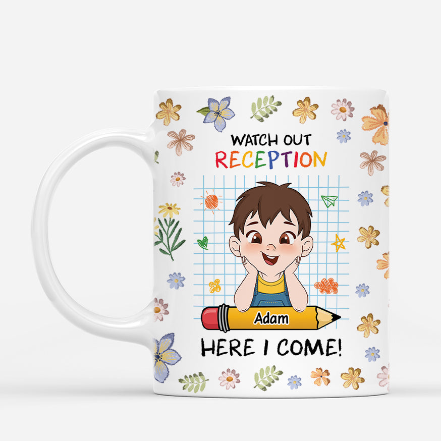 4452MUS1 custom back to school gifts for kids_ watch out here i come_ mug 4452MKQ0K